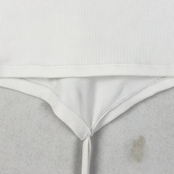 ANWND Women's White Long Sleeve Rib Knit Cropped Top with String Tie - S/M - Picture 5 of 15